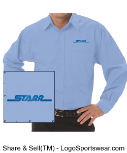 Logo Men's Long Sleeve Button Down Shirt - Lt Blue Design Zoom